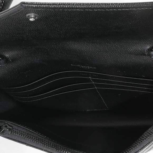 Saint Laurent Black Grain De Poudre Envelope Chain Wallet - Picture 8 of 8